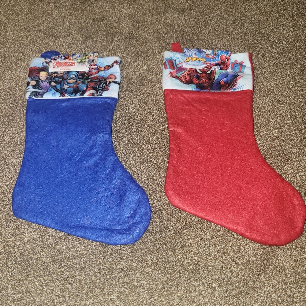 Marvel Avengers And Spider-Man Christmas Stockings - Red and Blue
